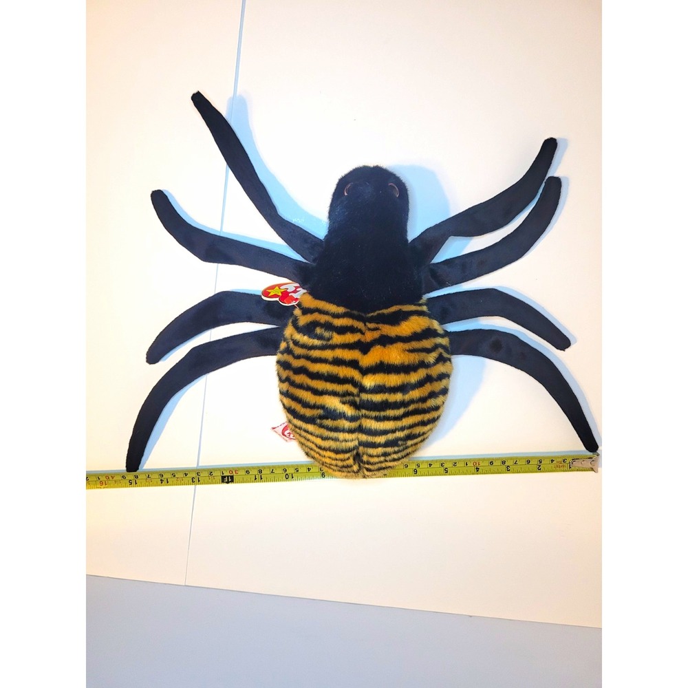 NWT Vintage 90s Whimsigoth Decor Ty Beanie Buddies Spinner the Spider Plush 11"